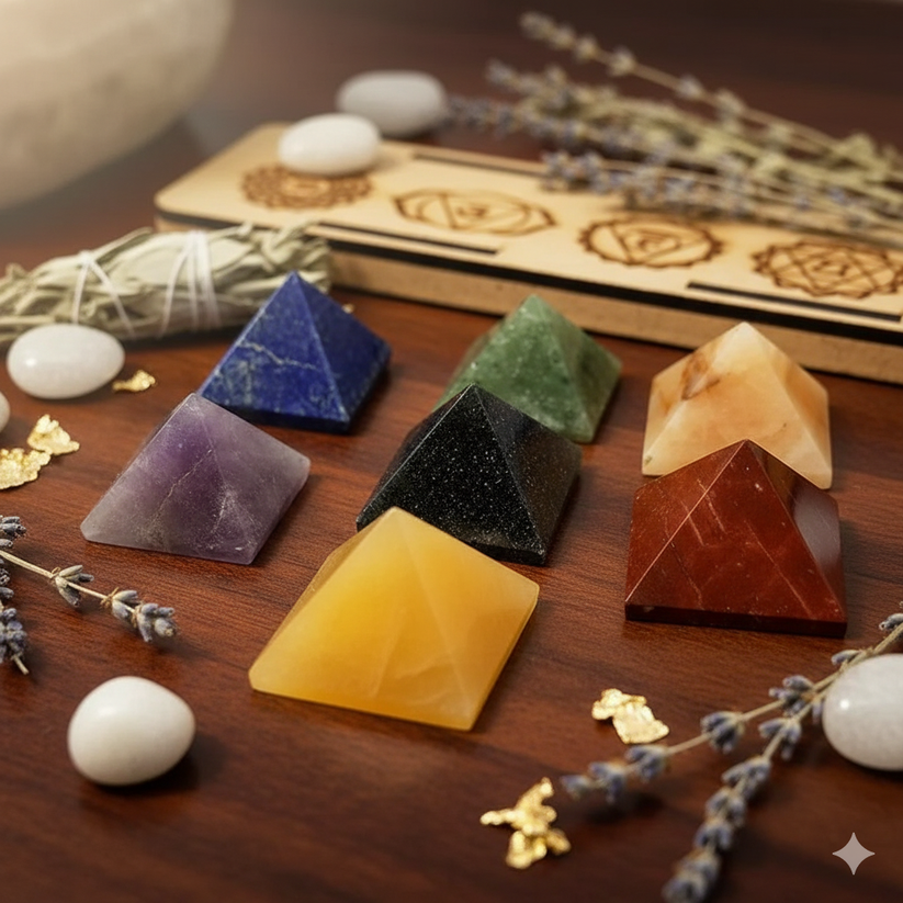 7 Chakra Mix Pyramid Symbol Set – Crystal Empire Siri