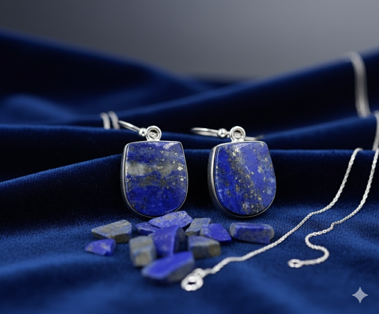 Natural Lapis Lazuli Earrings | Unique Handmade Gemstone Jewelry