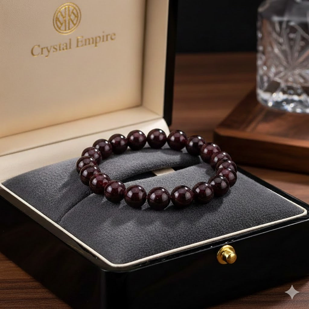 Garnet Bead Bracelet