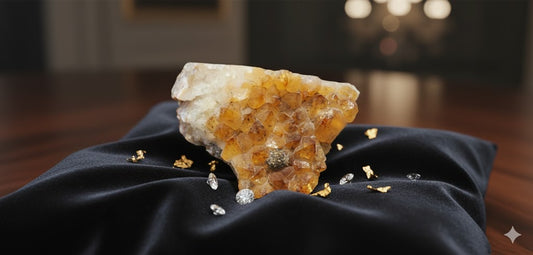 Natural Citrine Cluster – 270 Grams | Genuine Citrine Gemstone