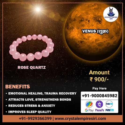 Shukra Graha Remedy Crystal (Rose Quartz Bracelet) | Venus Planet Remedies