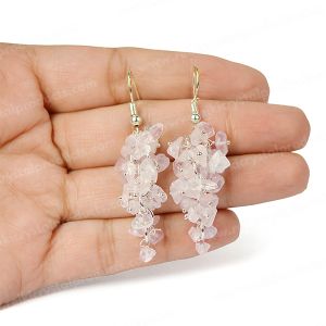 Rose Quartz Ear Hanging, {Earrings}