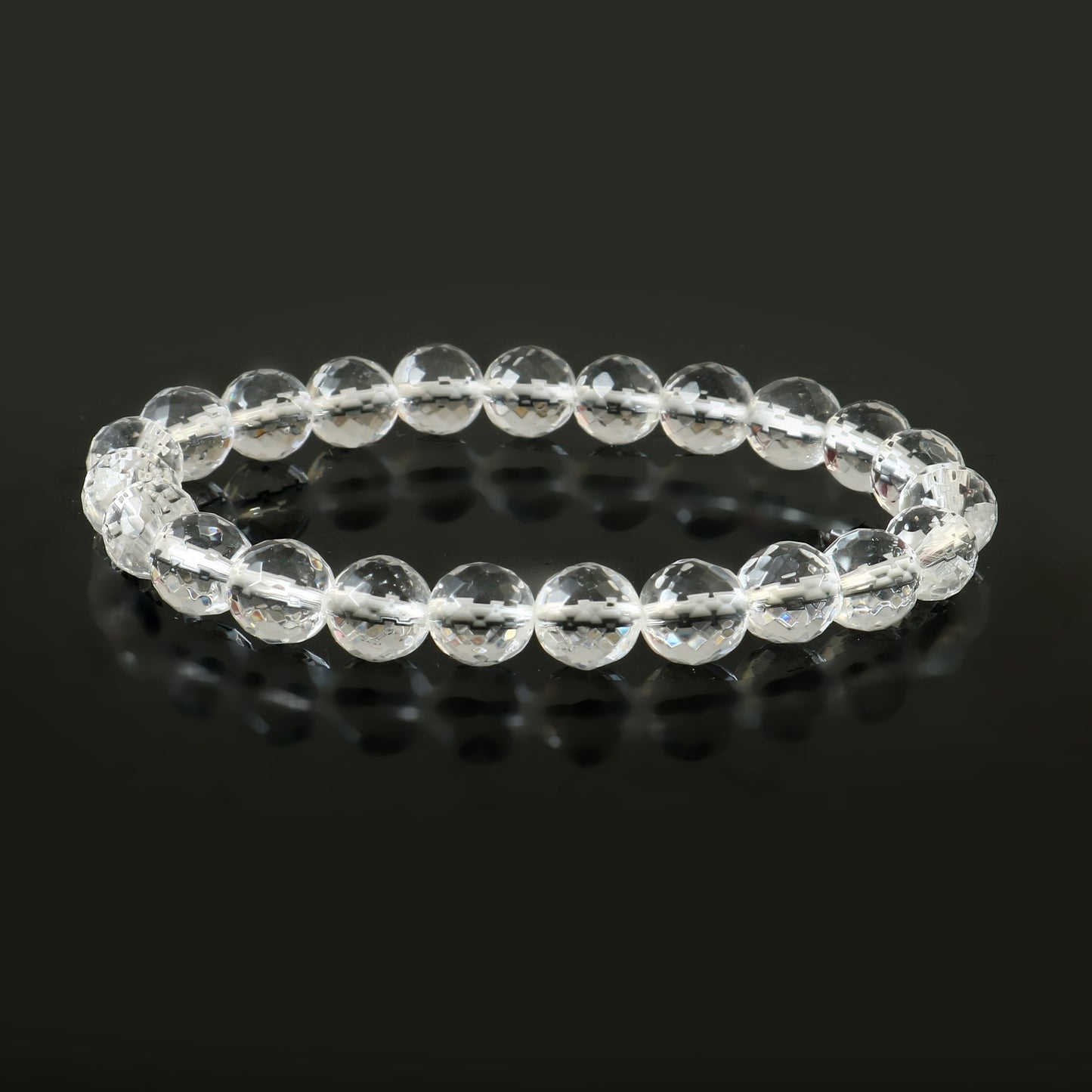 Clear Quartz Faceted Adjustable Bracelet,