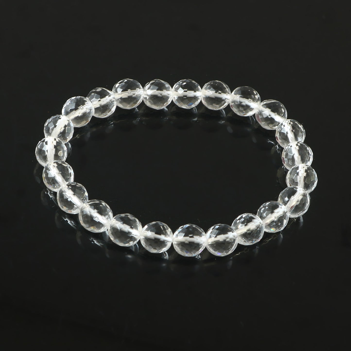 Clear Quartz Faceted Adjustable Bracelet,