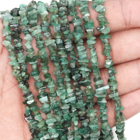 Unique Emerald Chips Mala – 36 Inches | For Emotional Balance Inner Confidence 1 Mala