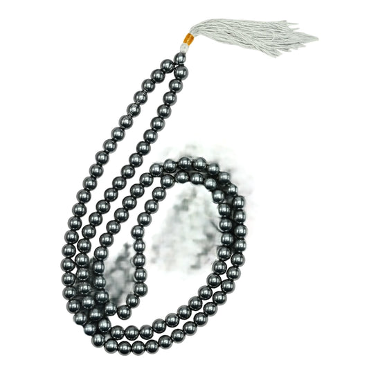 🔮 Hematite Mala – Natural Stone for Grounding & Balance